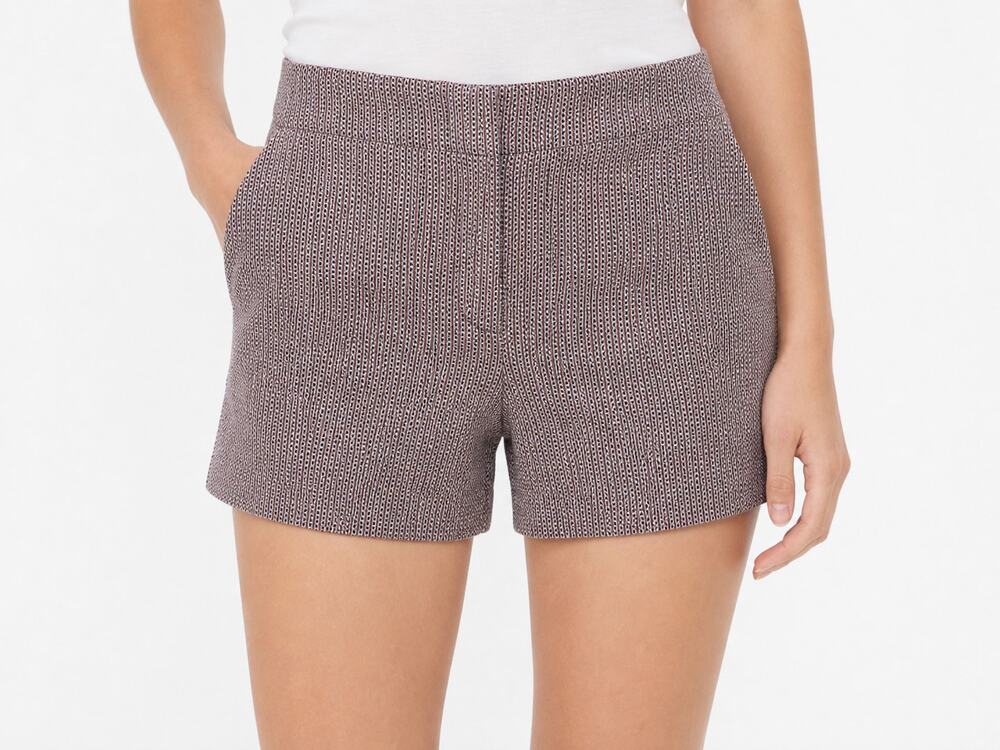 LOFT Womens Cotton Blend Tweed Shorts Pink Black White Size 2 Summer Shorts